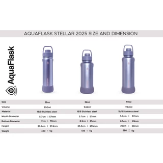 AquaFlask New Stellar 2026 Collection (22/32/40oz) กระบอกน้ำเก็บความเย็น กระติกน้ำสแตนเลส