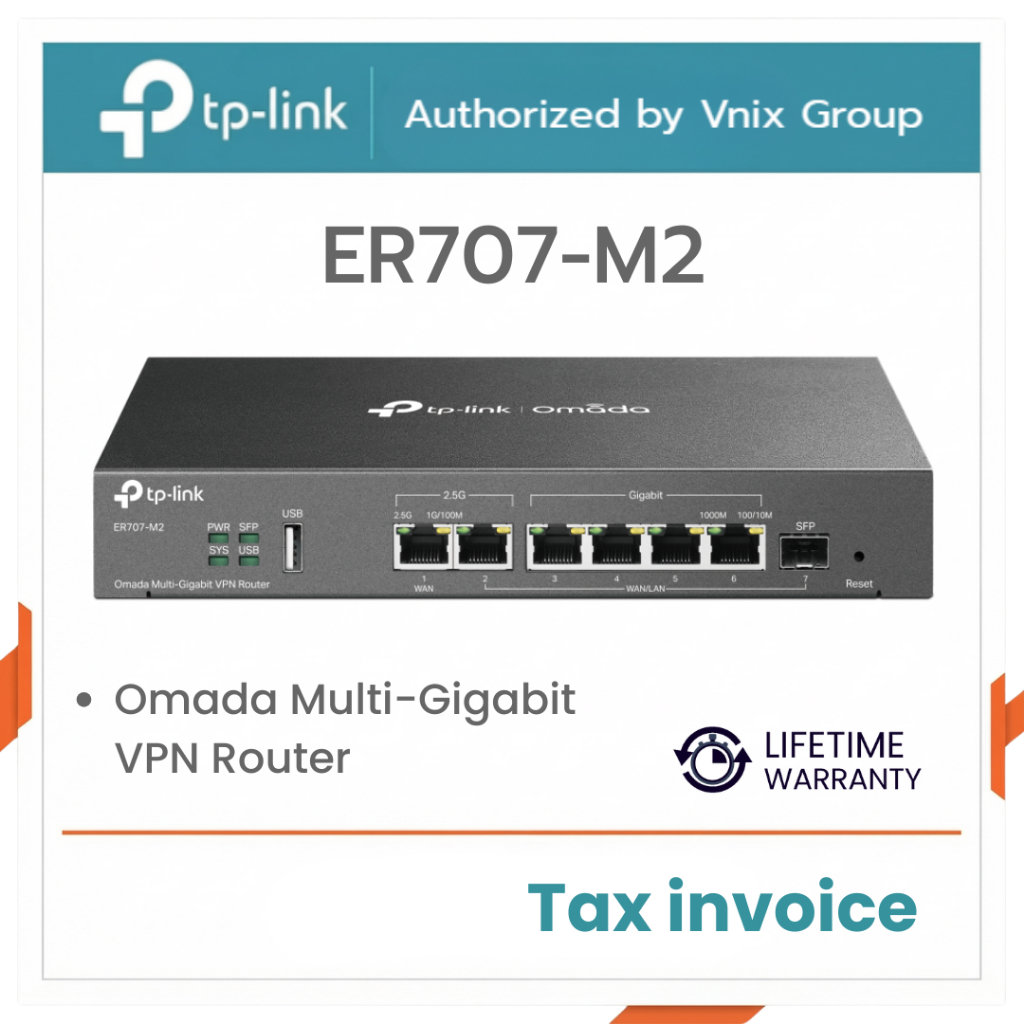 TP-Link ER707-M2 Omada Multi-Gigabit VPN Router By Vnix Group