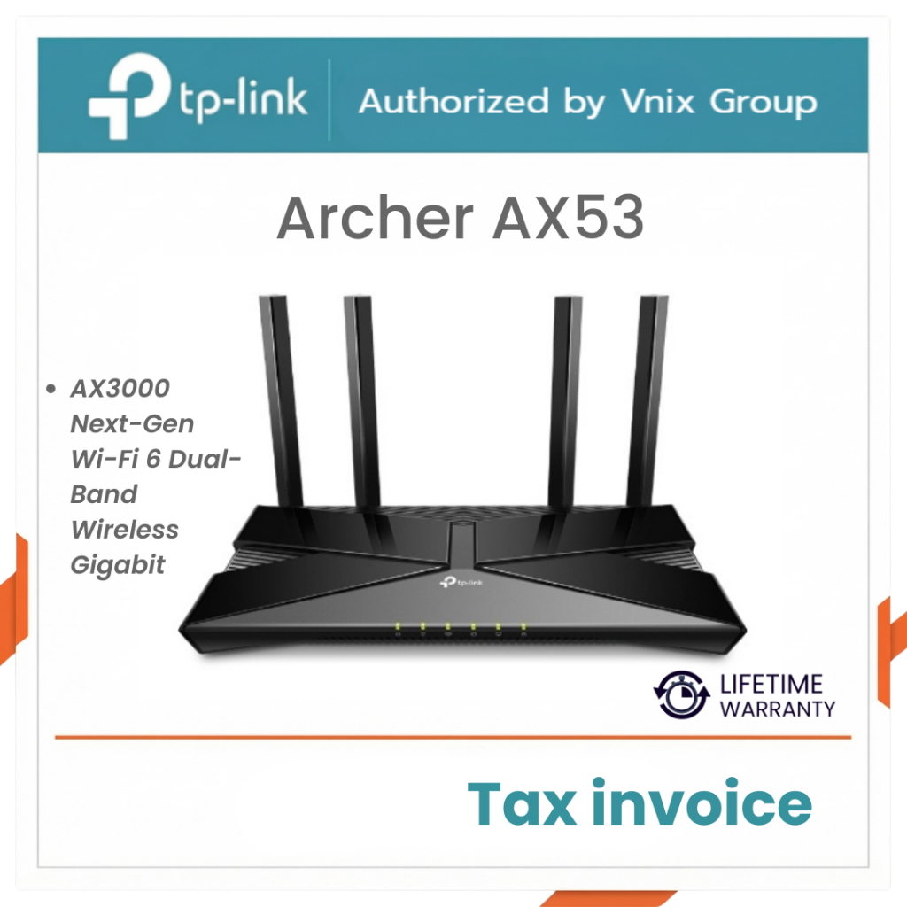 Archer AX53 TP-Link AX3000 Next-Gen Wi-Fi 6 Dual-Band  Wireless Gigabit By Vnix Group
