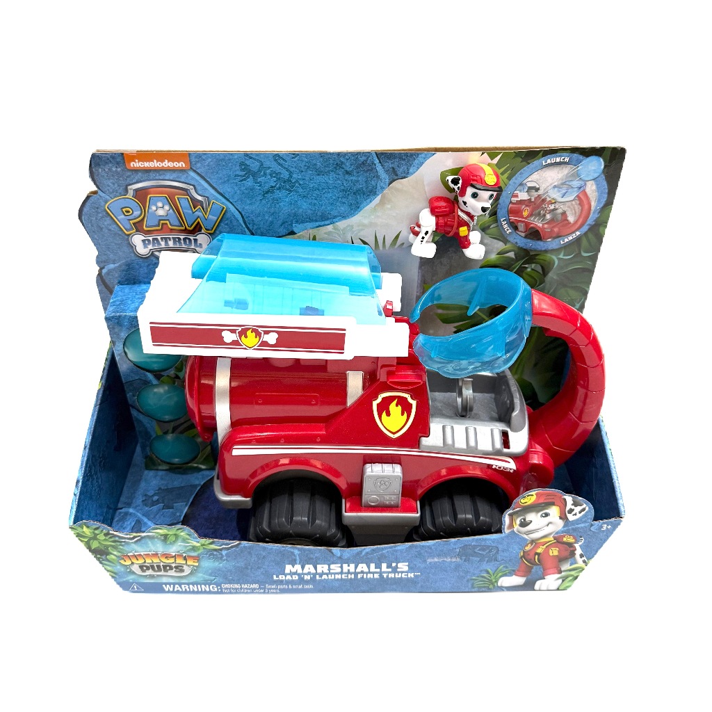 Paw Patrol Jungle Pups Marshalle Load 'N' Launch ของเล่นยานพหานะ รถดับเพลิง
