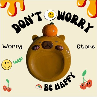 worry stone หินคลายกังวล คาปิบาร่า งานดินปั้น handmade by นั…