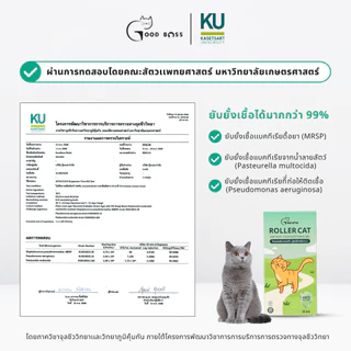 Goodboss SET ดูแลผิวแมว พ่นทั่วตัว Cat Spray + Roller Cat | ลดเชื้อรา ลดคัน ลดขนร่วง สูตรธรรมชาติ