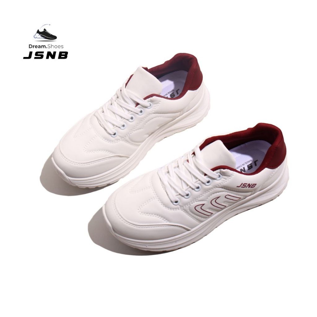 ส่งฟรี [สินค้าใหม่] รองเท้าผ้าใบ JSNB รองเท้าแฟชั่นสตรี PU พร้อมส่งในไทย รองเท้าลำลองส้นหนา ทรงสปอร์