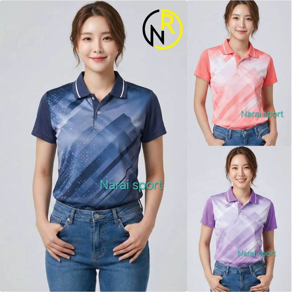 ***ของแท้ส่งไว** เสื้อคอปกหญิง  SA303  เสื้อกีฬาหญิง  ทรงเข้ารูป แนะนำให้เผื่อไซด์ SPORT DAY ผ้าไมโค