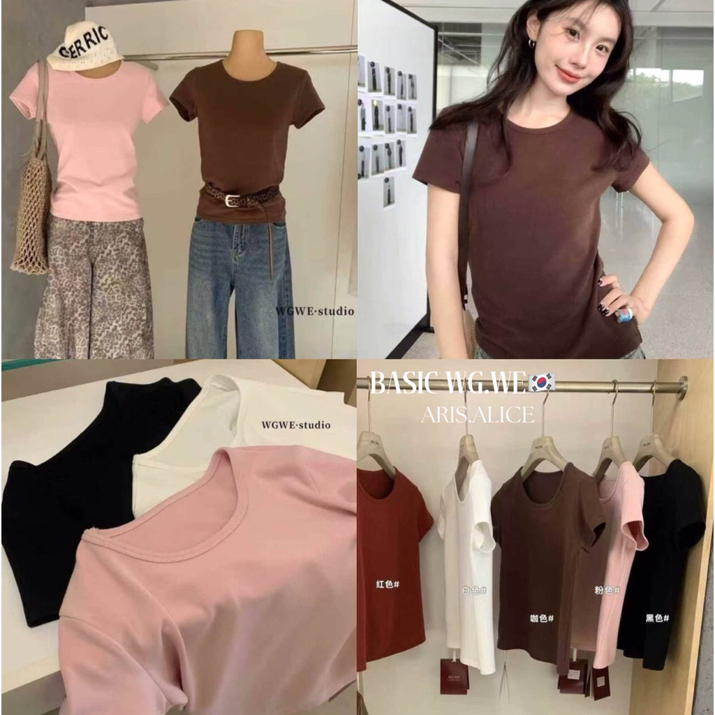 เสื้อยืดทรง Basic รุ่นผ้านุ่มแน่น TAG : WG.WE🇰🇷 เนื้อผ้าใส่สบาย โทนสีน่ารัก