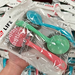 [ยกโหล 12 แพ็ค] ฝอยขัดหม้อ แปรงขัดหม้อพร้อมด้ามจับ 1แพ็คมี3ช…