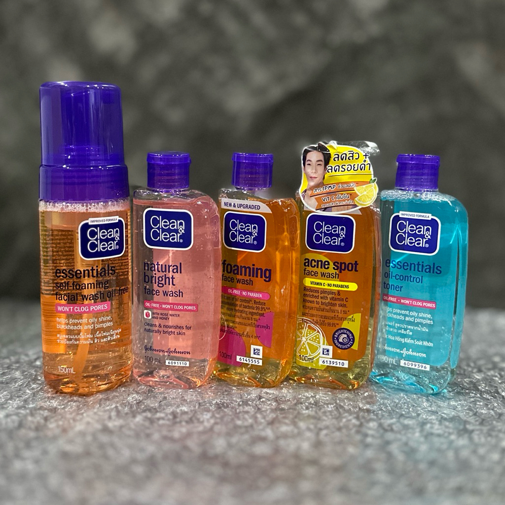 CLEAN & CLEAR คลีน แอนด์ เคลียร์ โฟมล้างหน้า เอสเซนเชียล เซลฟ์-โฟมมิ่ง เฟเชียล วอช / โฟมมิ่ง เฟส วอช