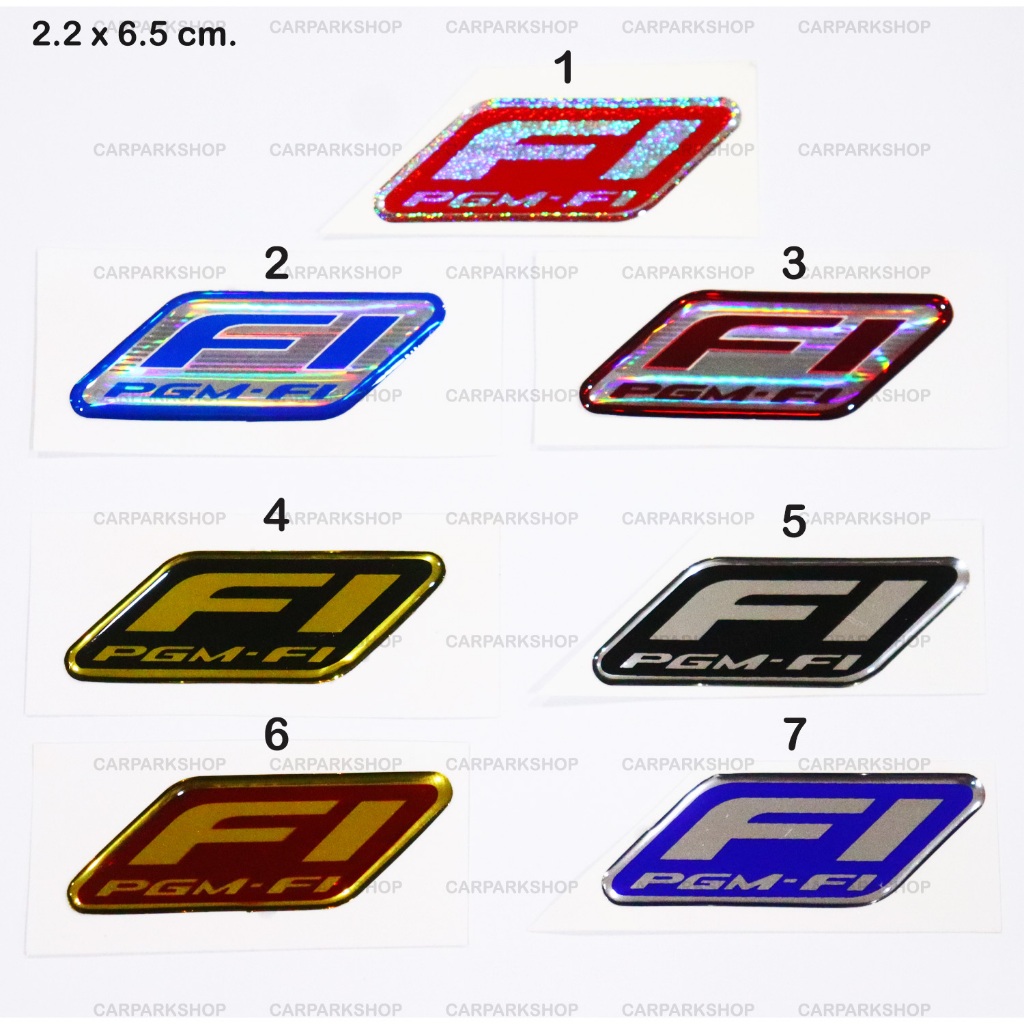 โลโก้ เรซิ่น FI PGM-FI ขนาด 2.3 x 6.5 cm. ติดรถมอเตอร์ไซค์ ระบบหัวฉีดอัจฉริยะของ HONDA