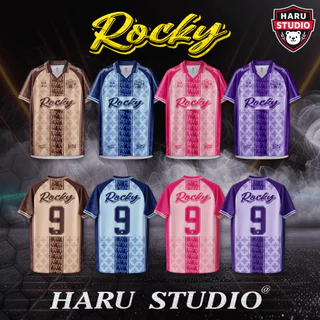 HARU เสื้อกีฬาคอปกพิมพ์ลาย ใส่ได้ทั้งหญิงและชาย ผ้าพิเศษ ไม่ต้องรีด