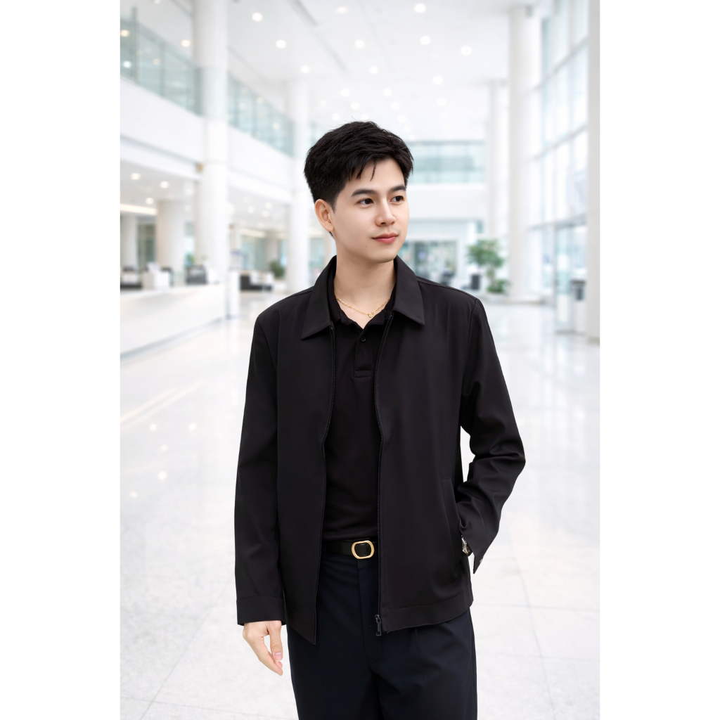 เสื้อแจ็คเก็ต (คอปก แบรนด์ม้าน้ำ) ตัวเปล่า เสื้อคลุม ผ้าไมโคร2ชั้น หนานุ่ม ซิปรูดผ่าหน้า ซับในเต็มตัว ใส่ได้ทั้งชายหญิง - รูปที่ 4