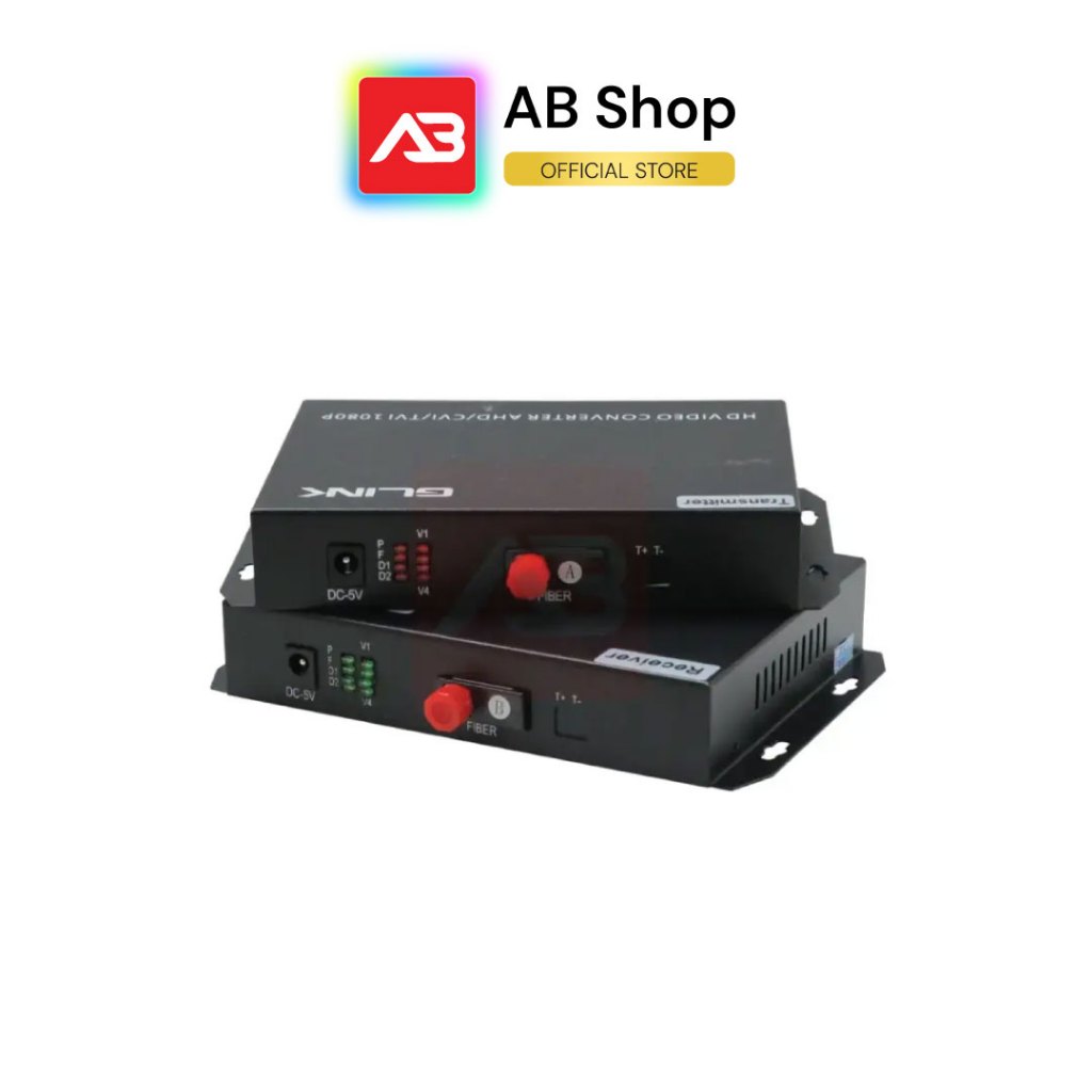 GLINK BNC to Fiber 4 CH (AHD/TVI/CVI 1080P) รุ่น GCVT-01 (ไม่มีอแดปเตอร์)