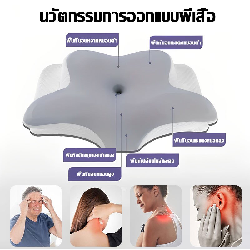 หลับสบาย 1 วินาที หมอนเมมโมรี่โฟม หมอนสุขภาพ หมอนเพื่อสุขภาพ หมอนหนุนสุขภาพ หมอนรองคอ กันตกหมอน หมอน - รูปที่ 3