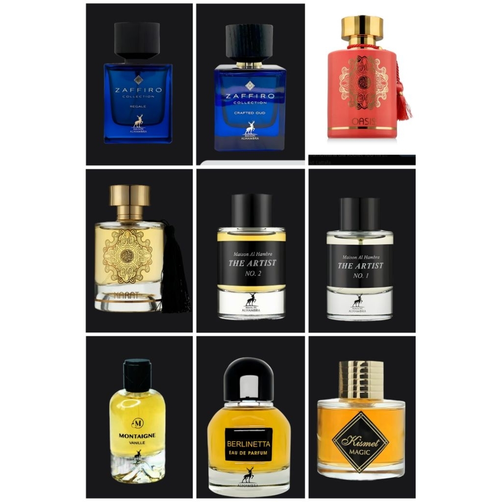 Maison Alhambra Kismet MAGIC, Karat, Oasis, The Artist, Crafted Oud, Regale, Berlinetta, Montaigne Vanille 2ml 5ml 10ml
