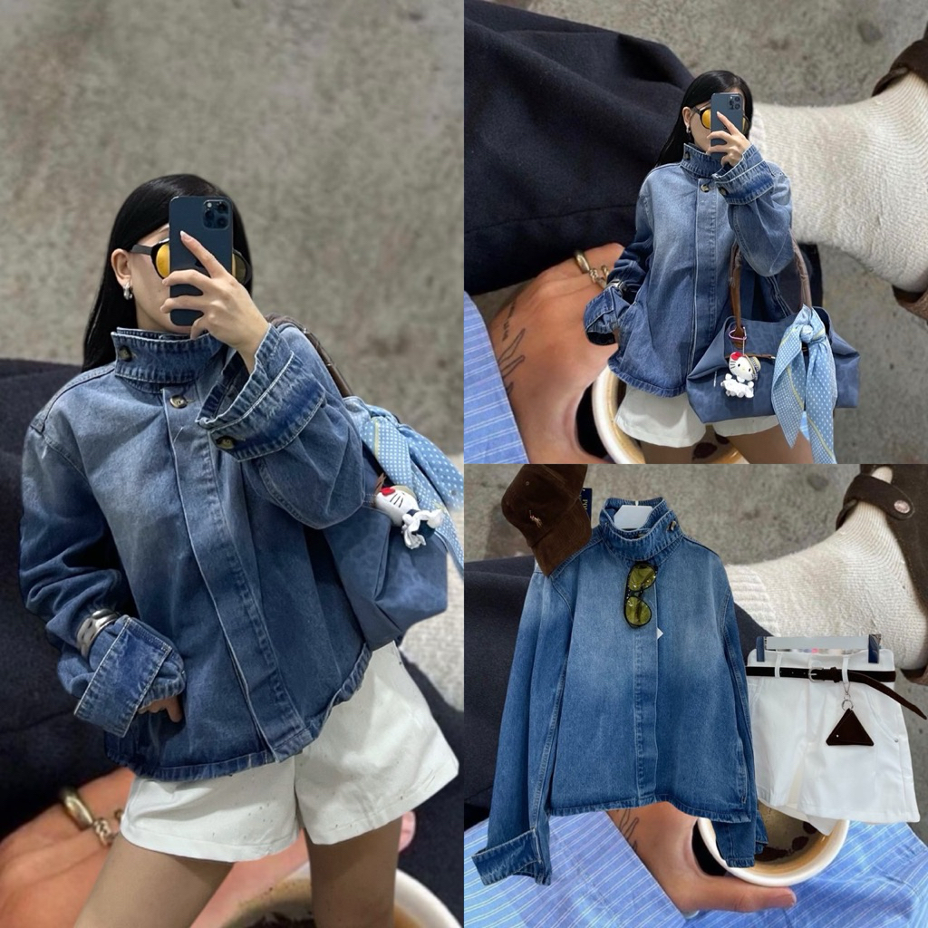 Chillclosets : funnel jean jacket.