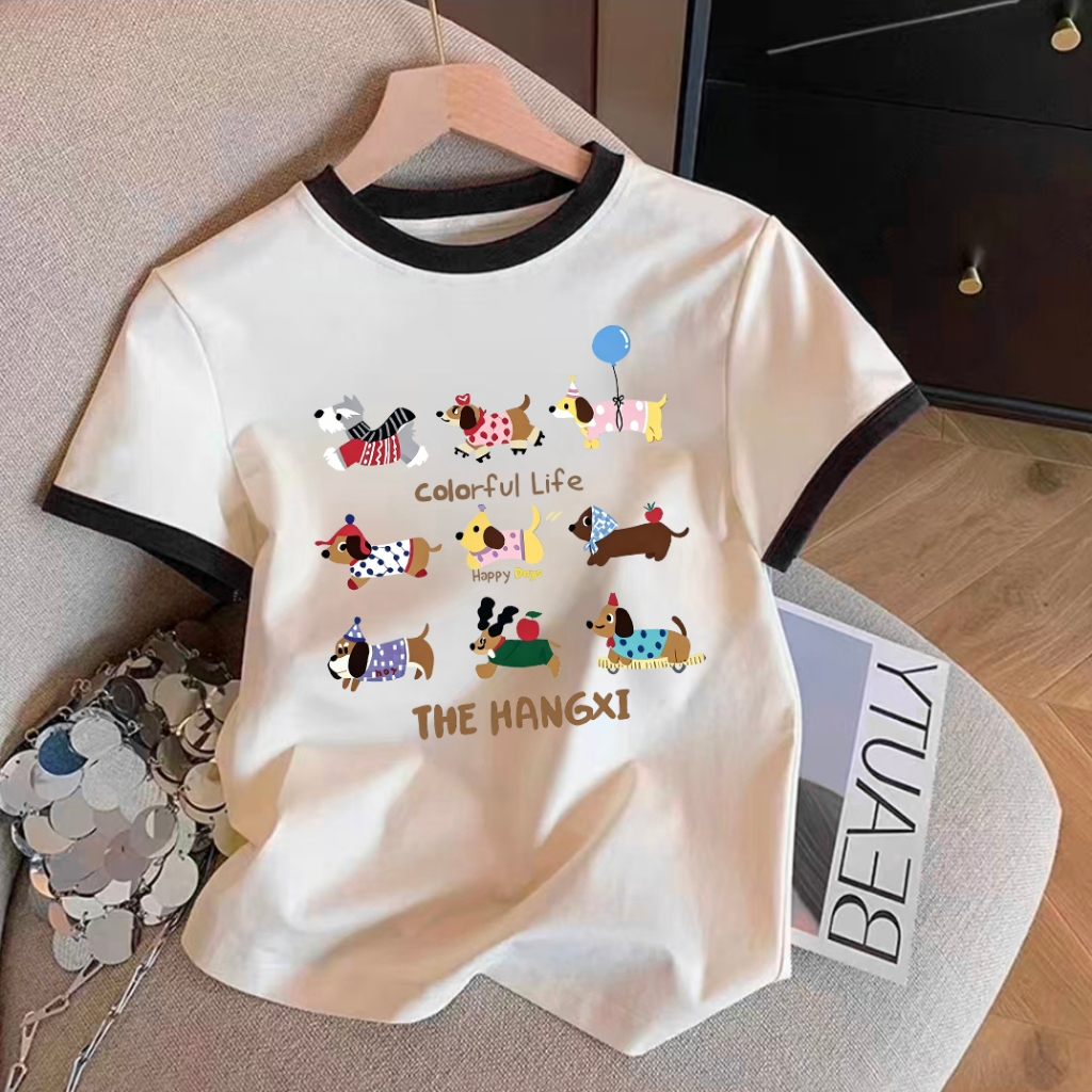 เสื้อสั้นทรงกลม กระโปรงสั้น ชุดเสื้อผ้าสไตล์เกาหลี สำหรับผู้หญิง ขนาด M-3XL มีให้เลือก 4 สี ทันสมัยและใส่ได้หลากหลาย