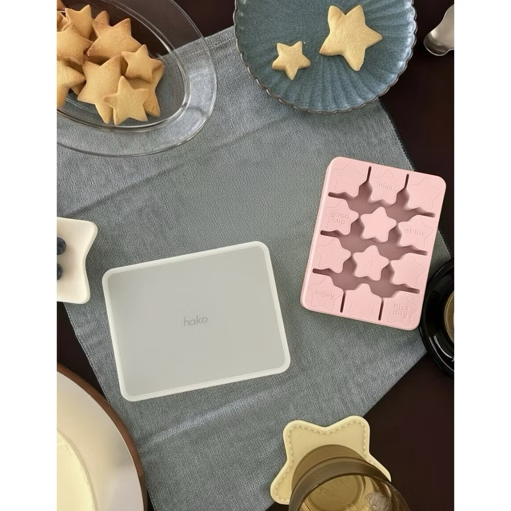 พร้องส่ง ! | Hako Silicone Ice Tray Star 🌟 ถาดน้ำแข็งซิลิโคนรูปดาว สีชมพู / สีเหลือง / สีฟ้า ฮาโกะ f