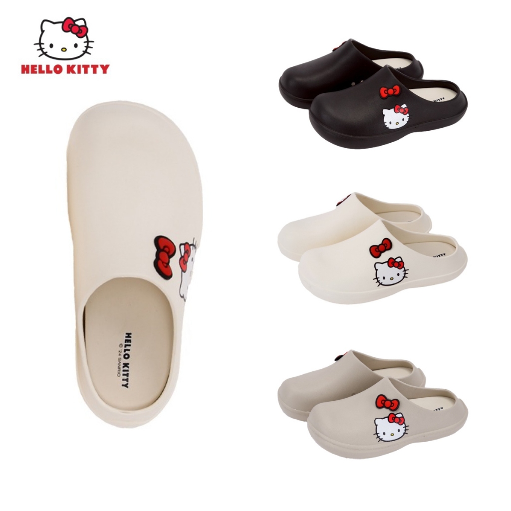 Hello Kitty (ลิขสิทธิ์แท้) รองเท้าเสริมส้น รองเท้าแบบสวม รองเท้าเปิดส้น นุ่มเบา สวมใส่สบายเท้า รุ่นKTP-040