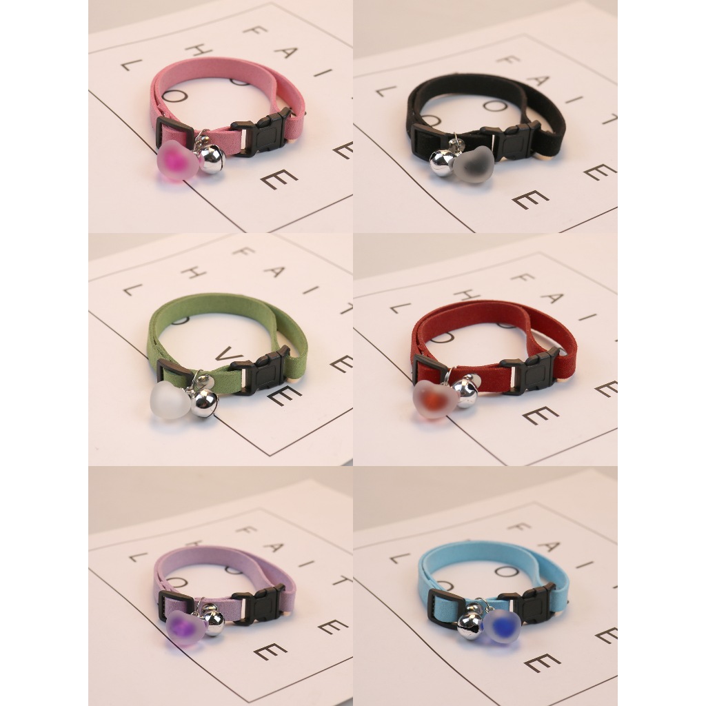 AL-1324 ปลอกคอสําหรับสัตว์เลี้ยง สุนัขและแมวไซต์เล็ก ปลอกคอกํามะหยี่มีกระดิ่ง ห้อยหัวใจ งานดี พร้อมส่ง