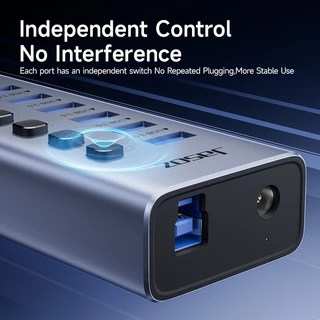 Seamwi USB 3.0 HUB 7/10/16 พอร์ต แบบพกพา พร้อมสวิตช์แยก 5Gbps การส่งผ่านความเร็วสูงรองรับ