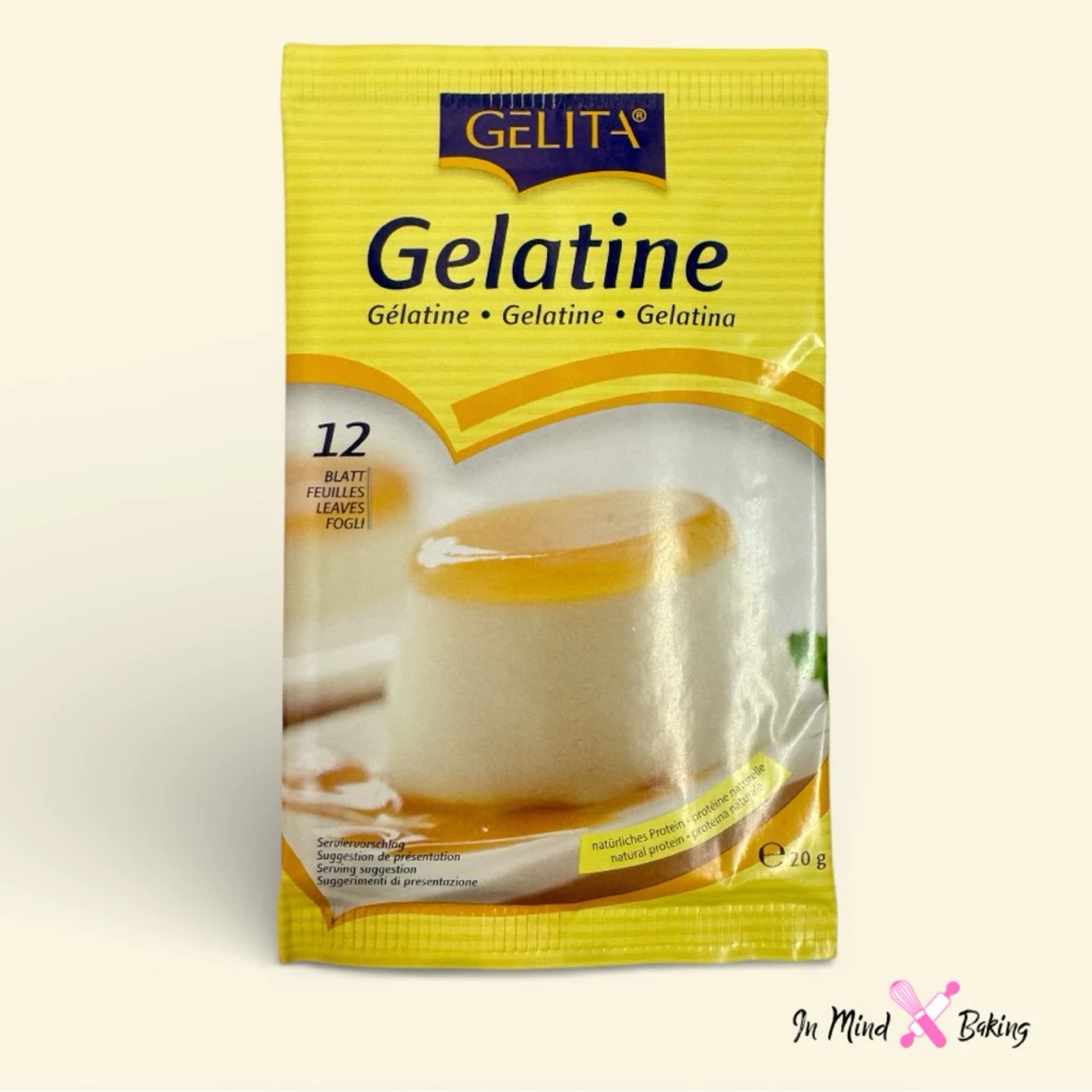 (12แผ่น) เจลาติน ชนิดแผ่น ตราเจลิต้า Gelita Gelatine leaves 20 g.