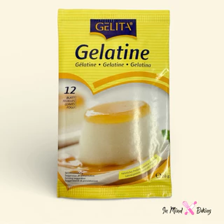 (12แผ่น) เจลาติน ชนิดแผ่น ตราเจลิต้า Gelita Gelatine leaves 20 g.
