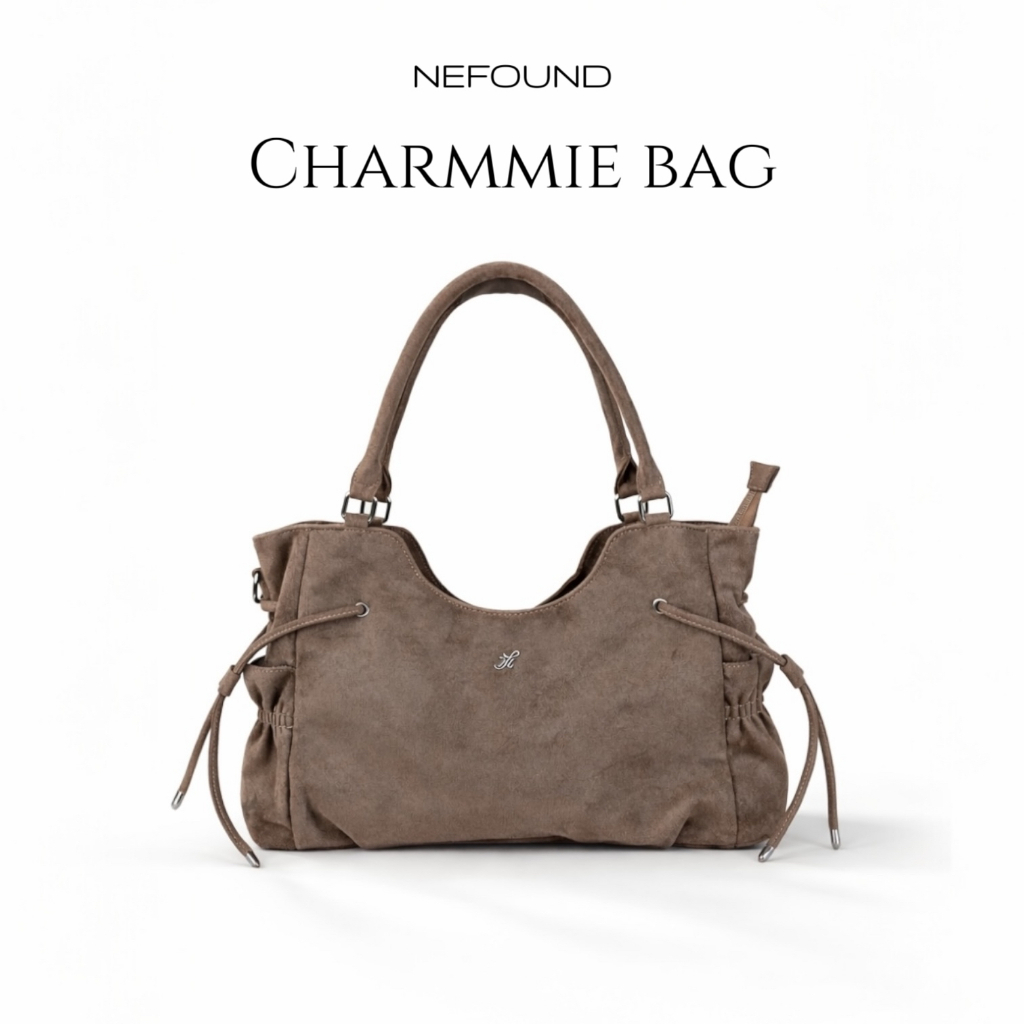 NF25035 NEFOUND กระเป๋าสะพายรุ่น Charmmie bag หนังกลับ Premium
