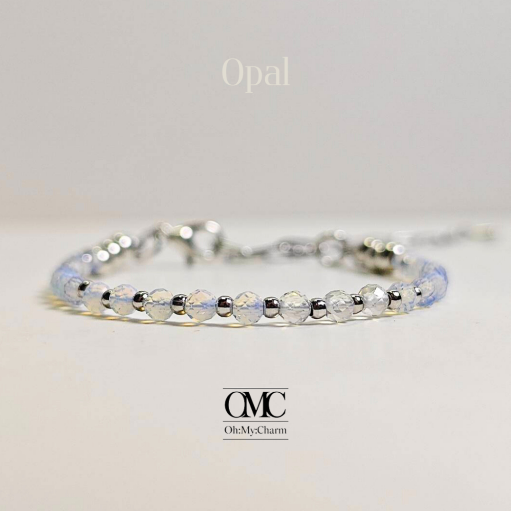 สร้อยข้อมือหินแท้ "Opal" | โอปอล์ หินแห่งความหวังและความรักที่สมบูรณ์ | หินขนาด 3 mm.