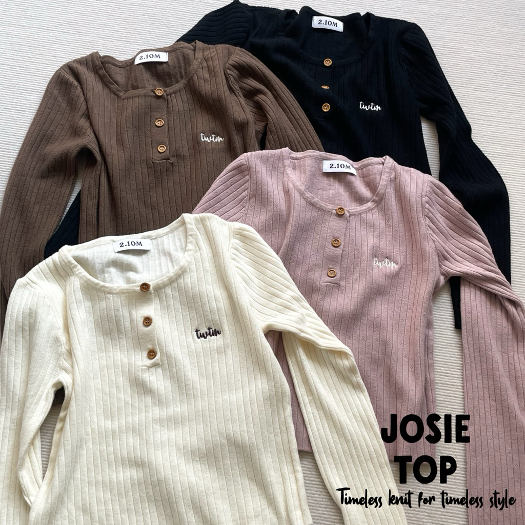 Josie Top เสื้อไหมพรมผ้าฉลุแขนยาว ทรงสวย ผ้านุ่มใส่สบาย