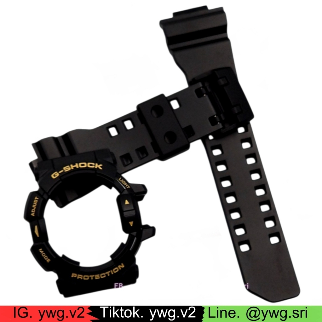กรอบสาย G-SHOCK แท้✅ สีดำกึ่งเงาฟอนต์ทอง ใส่ได้กับรุ่น GA-400 ,GBA-400 สายนาฬิกาข้อมือ สินค้าคุณภาพ