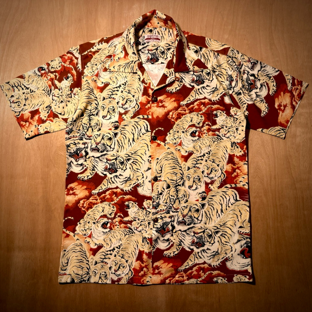 SHiBuYa  HAWAII - ONE HUNDRED TIGERS RED RAYON