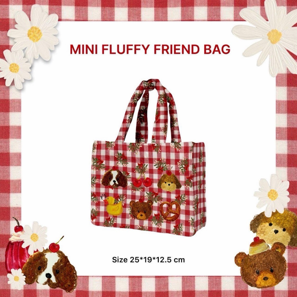 (พร้อมส่ง) Psmaterial | MINI FLUFFY XMAS 🍒 กระเป๋าถือนุ่มน้ำหนักเบาของใหม่