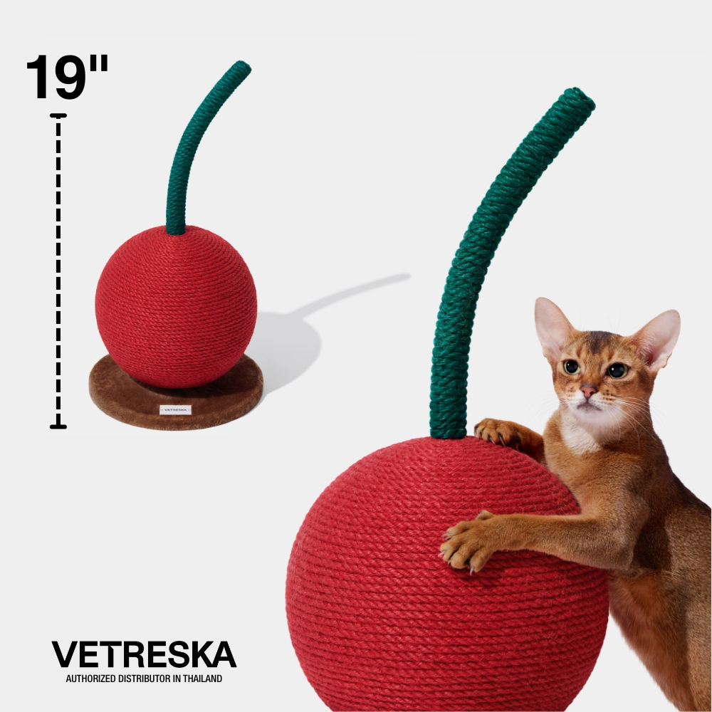 VETRESKA ที่ลับเล็บแมวลูกเชอร์รี่ Cherry Cat Scratching Ball [สินค้าพร้อมส่ง] [VPCHER0002]