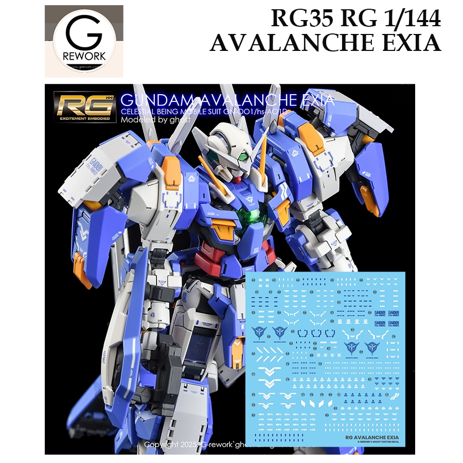 [ G Rework ] RG35 RG 1/144 AVALANCHE EXIA GUNDAM WATER SLIDE DECAL