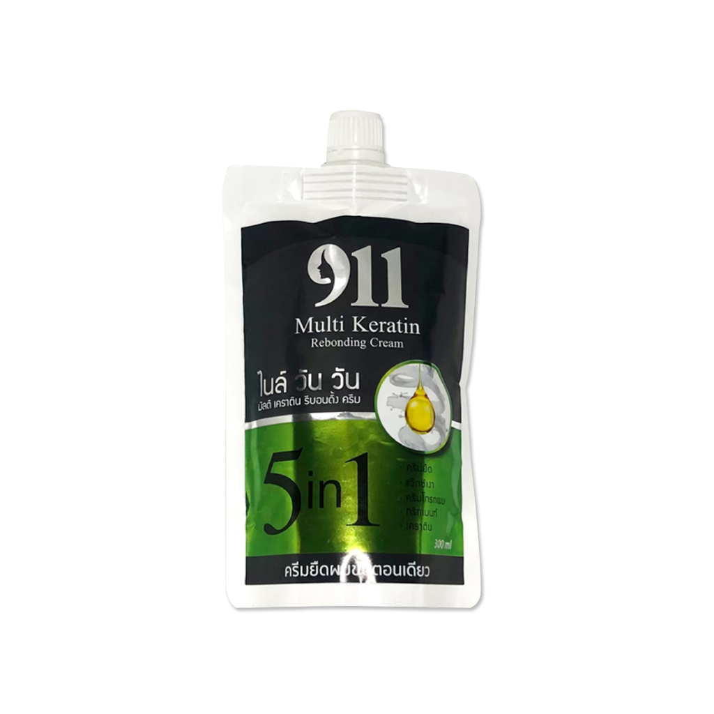 911 Muti Keratin Rebonding Cream 300ml (1158) ครีมยืดผม ไนล์ วัน วัน มัลติ เคราติน รีบอนดิ้ง ครีม