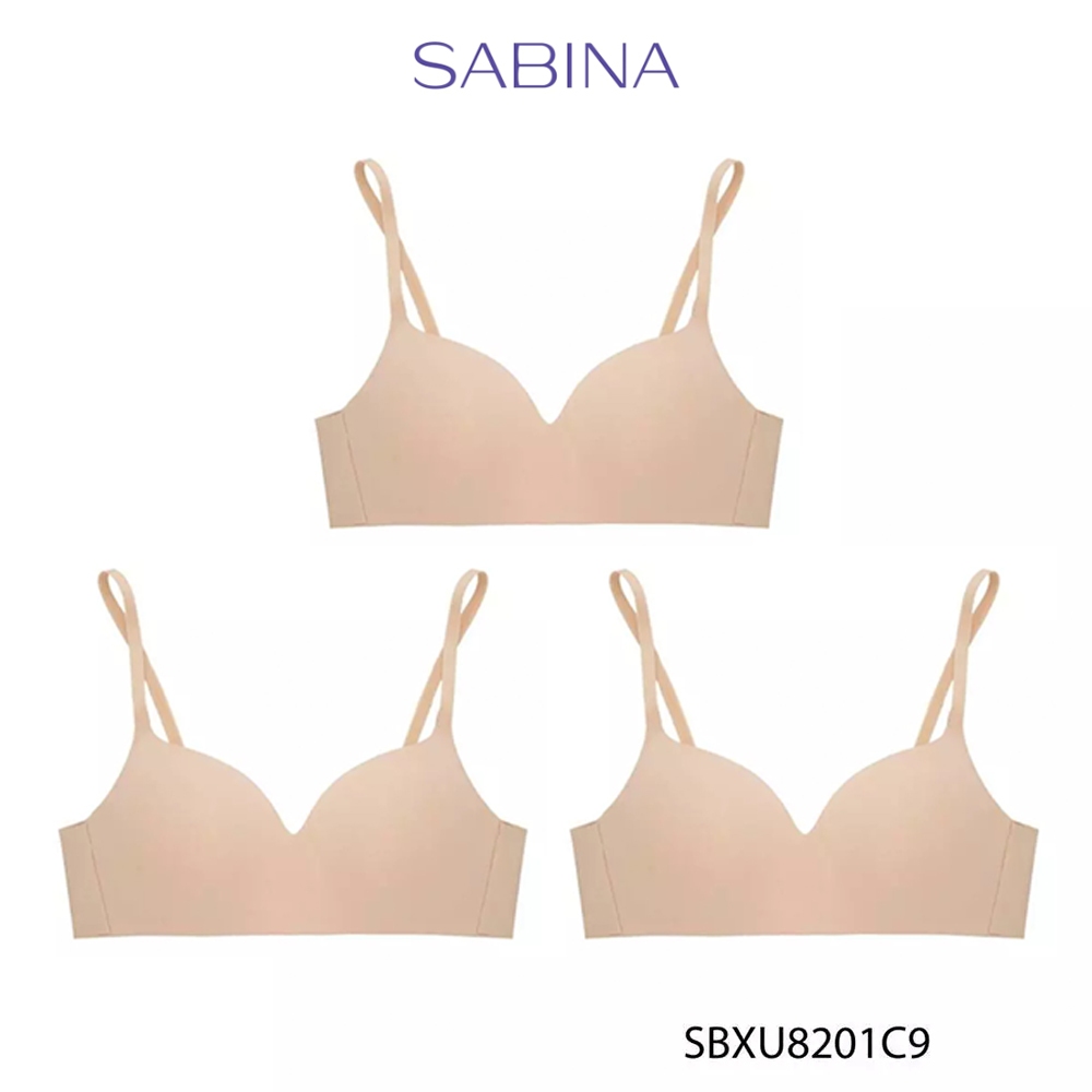 Sabina (Set 3 ชิ้น) Pretty Perfect Level 1 เสื้อชั้นใน ไร้โครง รหัส SBXU8201C9 - สีเนื้อ