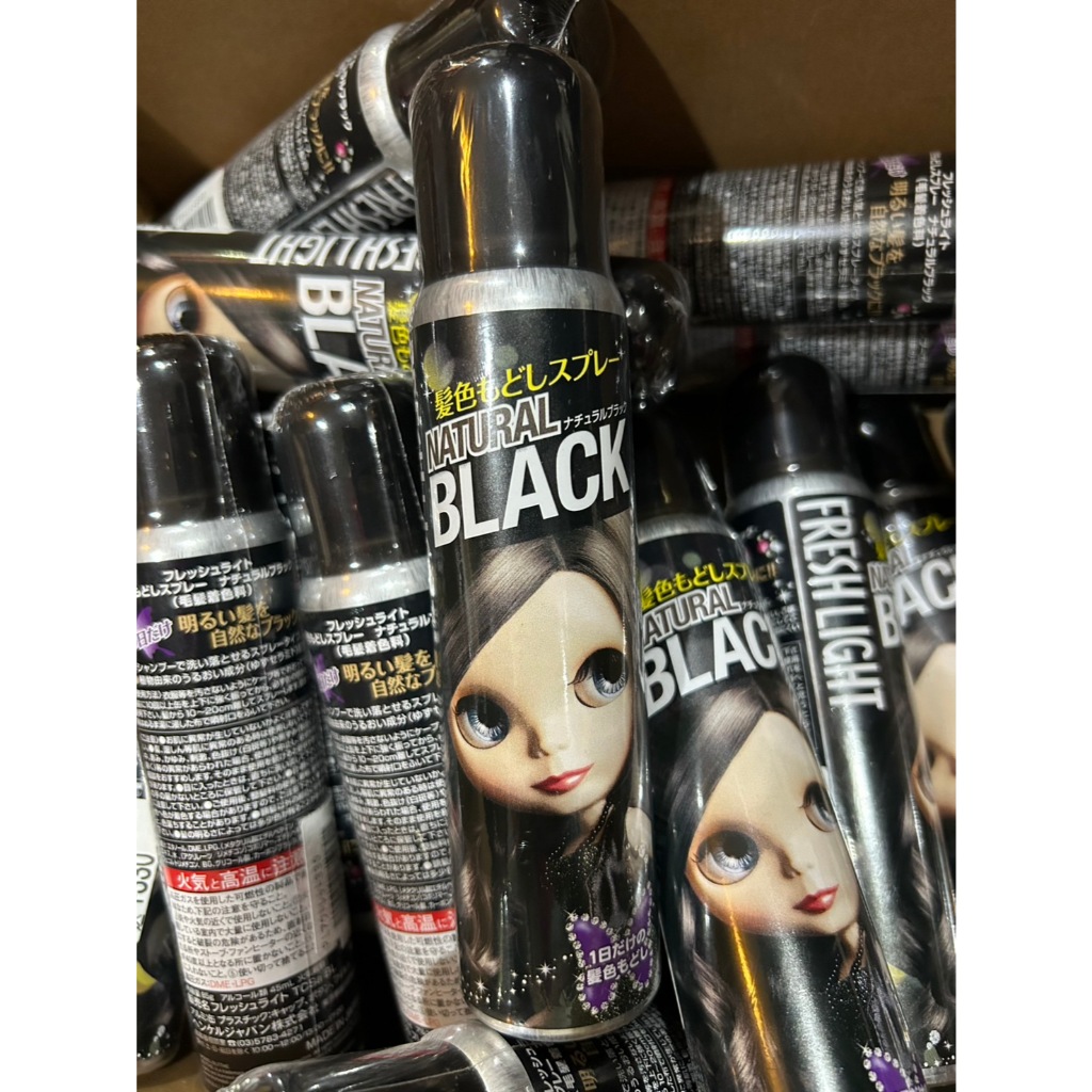 สเปรย์ปิดผมขาว ล้างออก Freshlight Hair Color Natural Black 85 g./สีดำ
