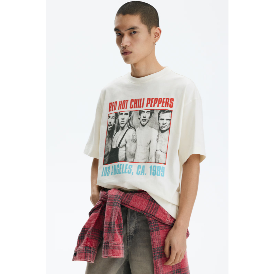 H&M(เอชแอนด์เอ็ม) เสื้อยืดทรงโอเวอร์ไซส์ Men Oversized Fit T-shirt 1159823_19