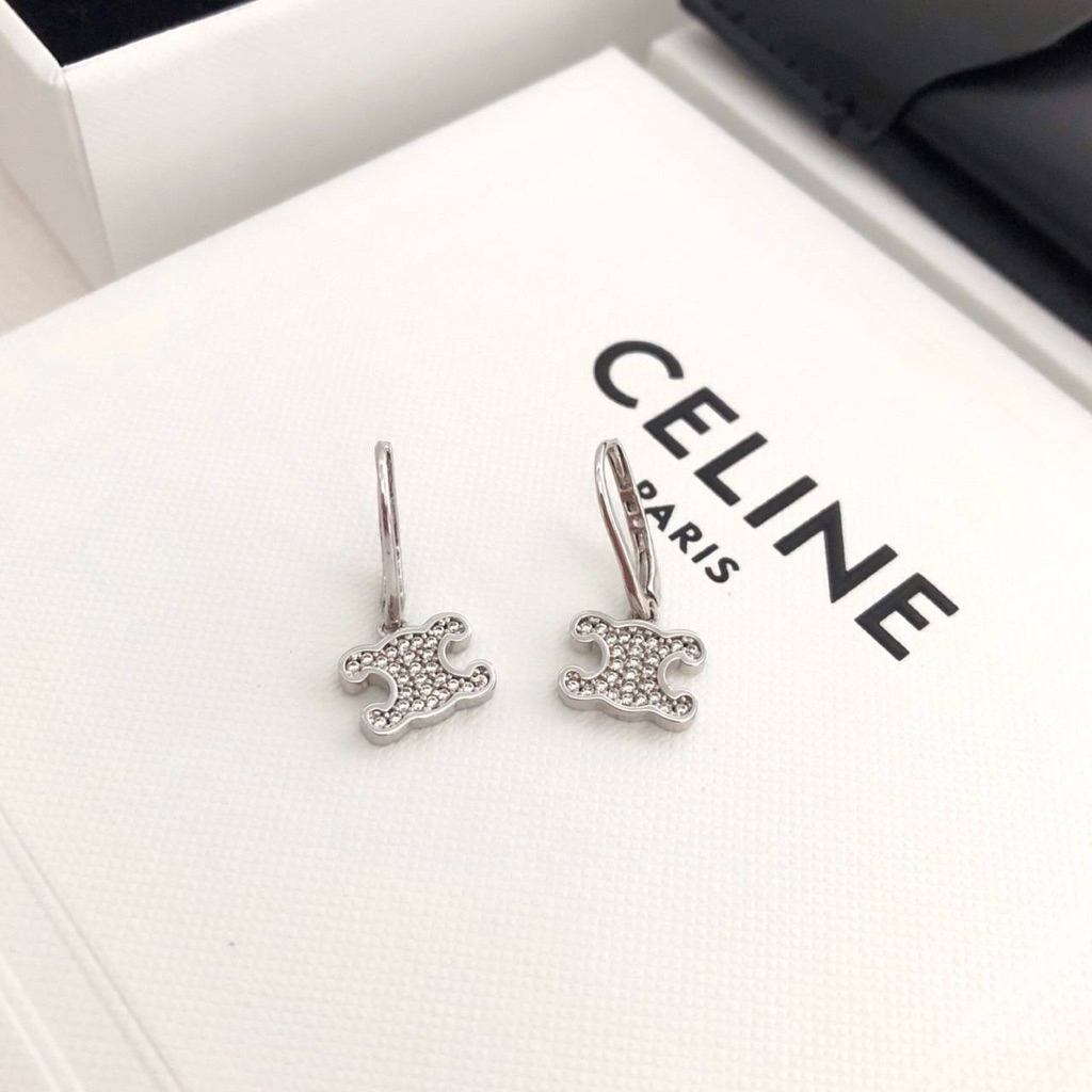 New Celine Earrings Triomphe ต่างหูของแท้100%