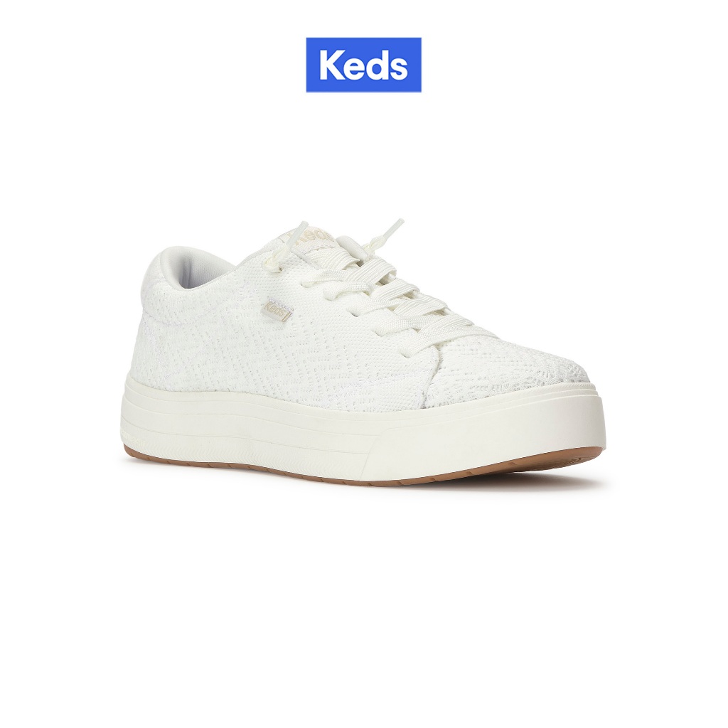 KEDS รองเท้าผ้าใบแบบสวม รุ่น PARK ENG KNIT SLIP IN สีขาว ( KW-PARK-5B-110 )
