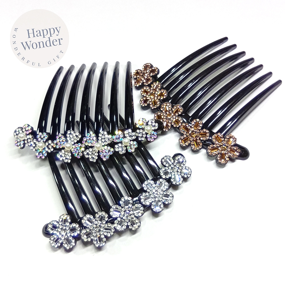 50 ลาย หวีสับขายาว หวีเสียบผม ประดับเพชรเทียม หรูหรา สวยจิกตา เกล้าผม มวยผม เจ้าสาวออกงาน