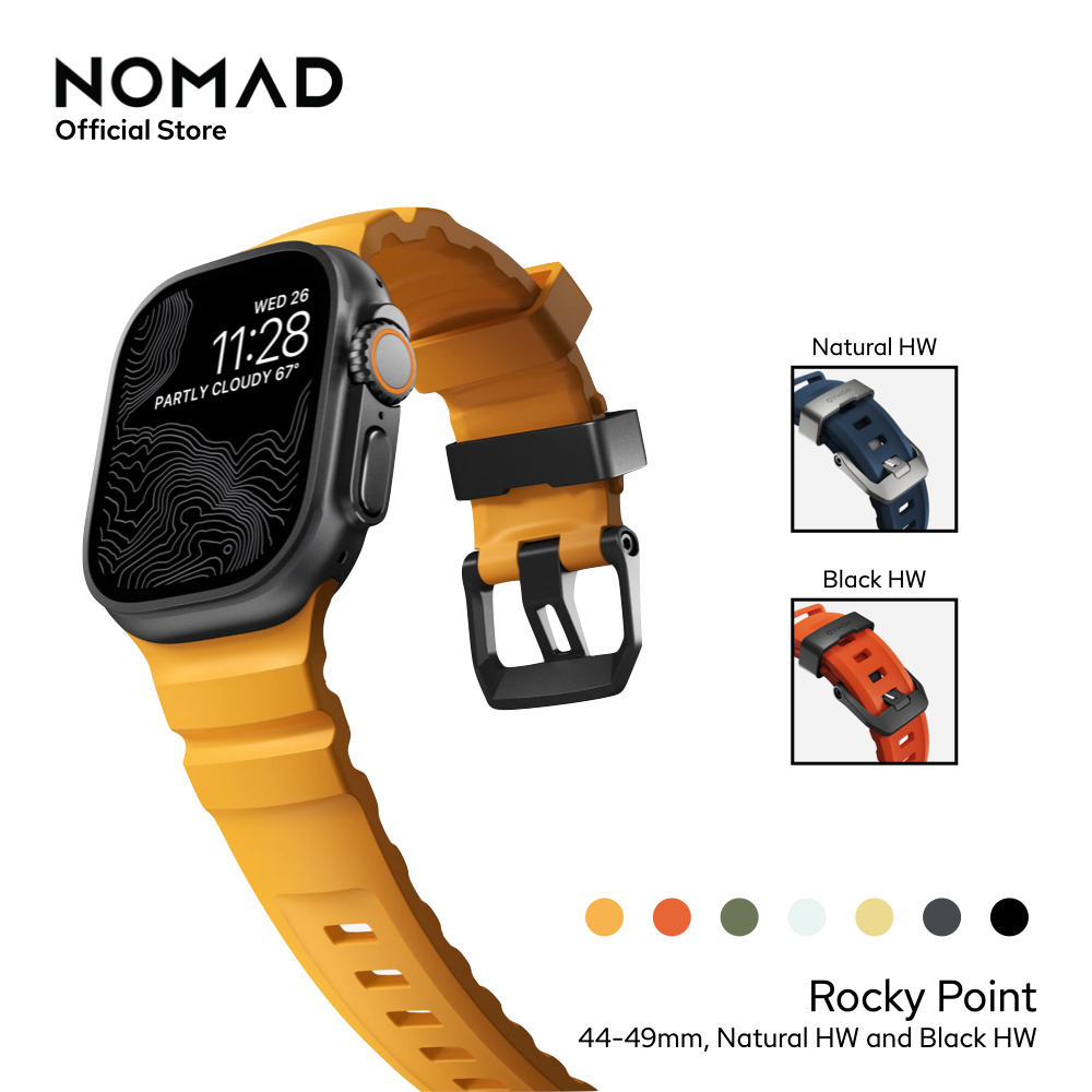 NOMAD สายนาฬิกา Rocky Point Band 44-49mm Natural Black Hardware ใช้สำหรับ Apple Watch