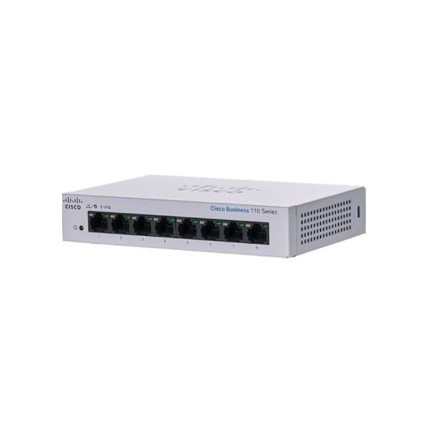 Cisco CBS110 Unmanaged 8-port GE, Desktop, Ext PS #Model  CBS110-8T-D