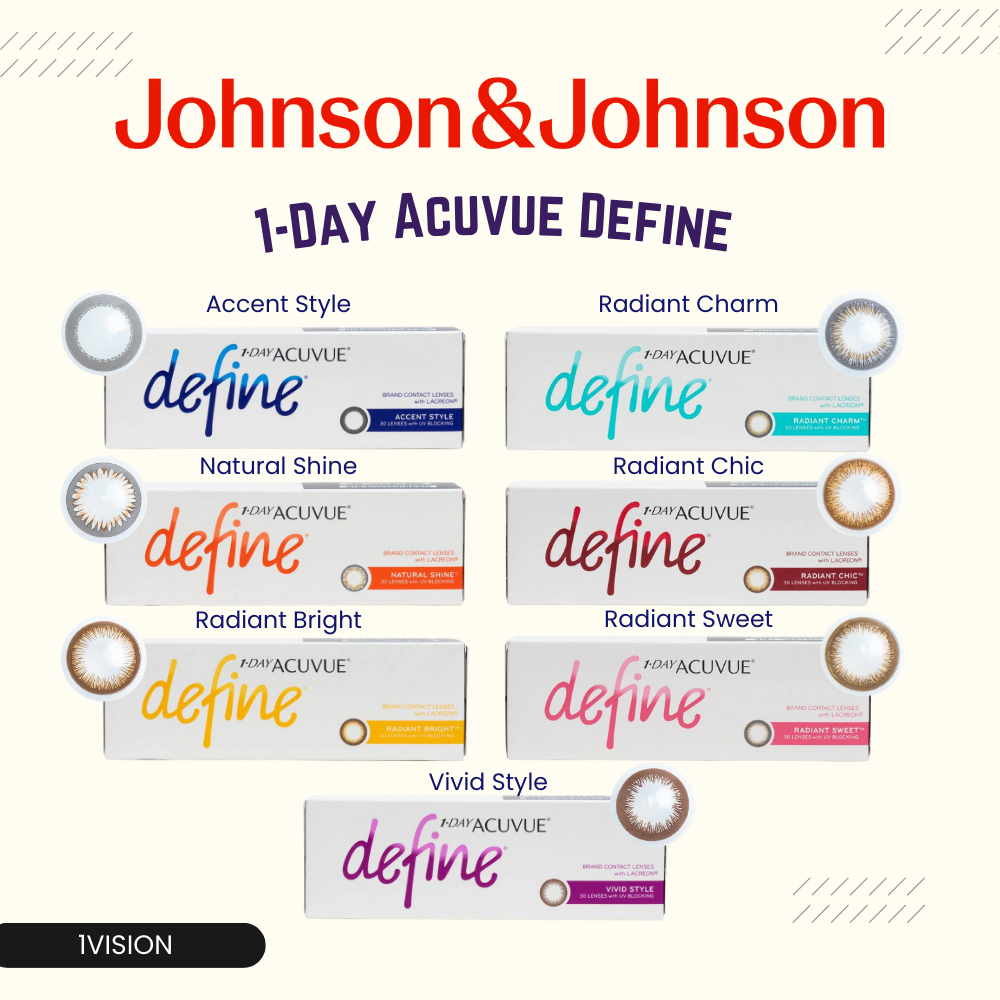 30 ชิ้น คอนแทคเลนส์ Acuvue Define มีหลายสี ใส่สบาย ไม่ระคายเคือง