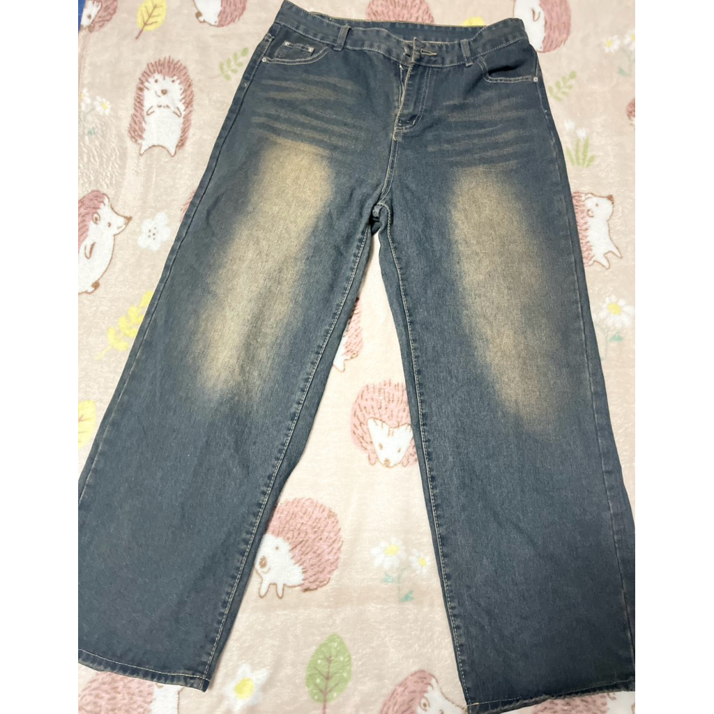 Paradise กางเกงยีนส์สีสนิม ทรงกระบอก