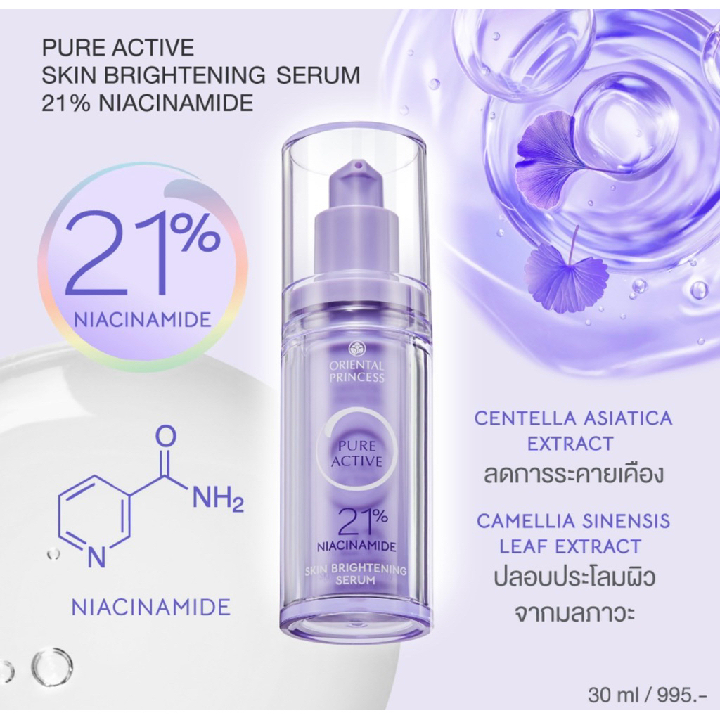 เซรั่มลดริ้วรอย Oriental Princess Pure Active Skin Brightening Serum 21% Niacinamide