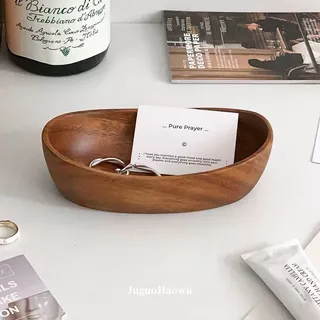 【Haven Luxe】สไตล์วินเทจวอลนัทไม้กล่องเก็บเครื่องประดับถาดเก็บของจิปาถะจัดเรียงถาดเก็บเครื่องประดับ