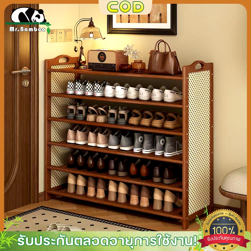 【จัดส่งภายใน 2 ชั่วโมง】ชั้นวางรองเท้าทำจากไม้ไผ่แบบตั้งพื้น  มีให้เลือกหลายขนาด ประหยัดพื้นที่ รับน้ำหนักได้เยอะ