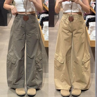 5สี กางเกงขายาว กางเกงคาร์โก้ มินิมิล ออกแบบสวย สไตล์วินเทจ#…