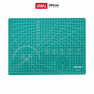 แผ่นรองตัดกระดาษ Deli สีเขียว แบบสองด้าน PVC ขนาด A4 (30 x 2…
