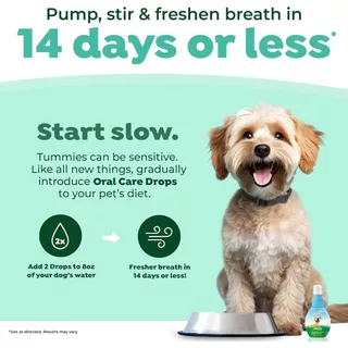 Tropiclean Fresh Breath drop 65 ml ดูแลช่องปากแบบผสมน้ำดื่มสูตรเข้มข้น ลดกลิ่นปาก คราบหินปูน